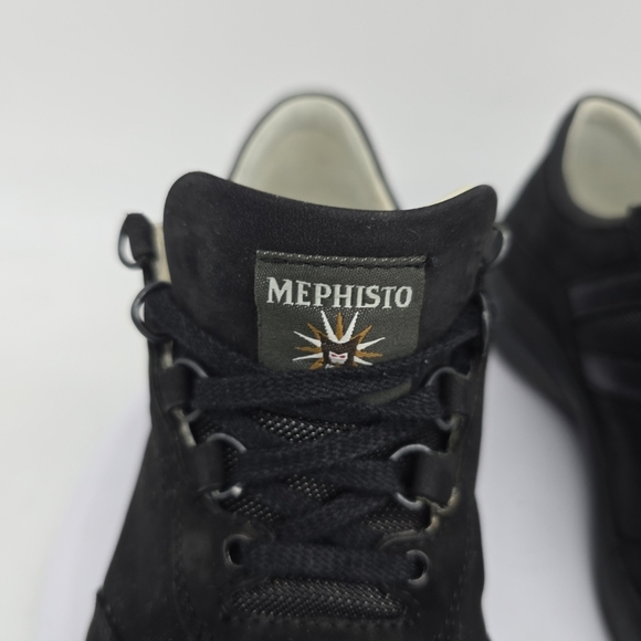 Mephisto Shoes Women 7 B Runoff Leather Walking Sneakers Black - Picture 3 of 10